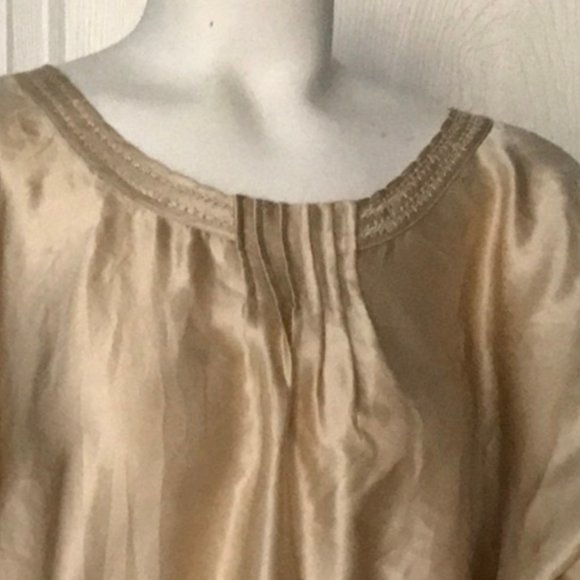 Anthropologie Leifsdottir Cream and Blue Ombré Silk Blouse - Picture 2 of 7